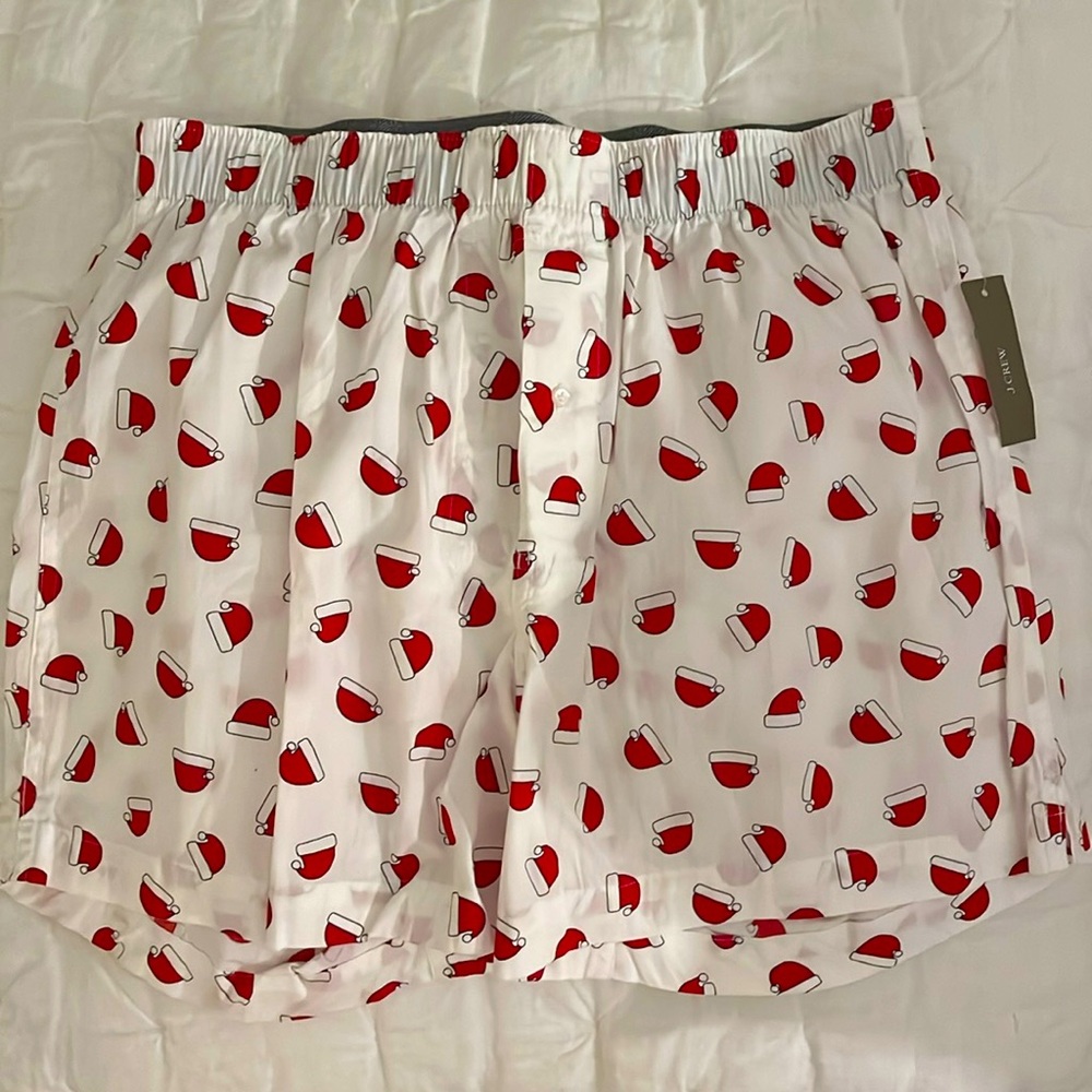 J Crew Men’s Boxers Santa Hat Medium Christmas Holiday